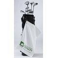 Mid Weight Golf Towel W/ Upper Left Corner Hook & Grommet (White Imprinted)